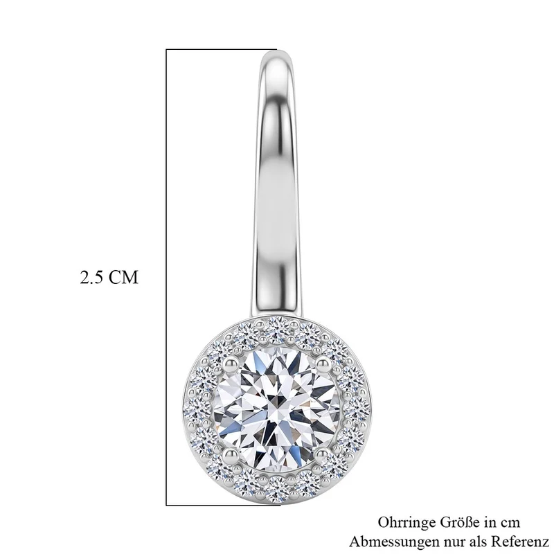 LUXURIANT 3 ct. SGL zertifizierte SI-GH Labor Diamant Ohrringe, 925 Silber 750 Gelbgold Vermeil
