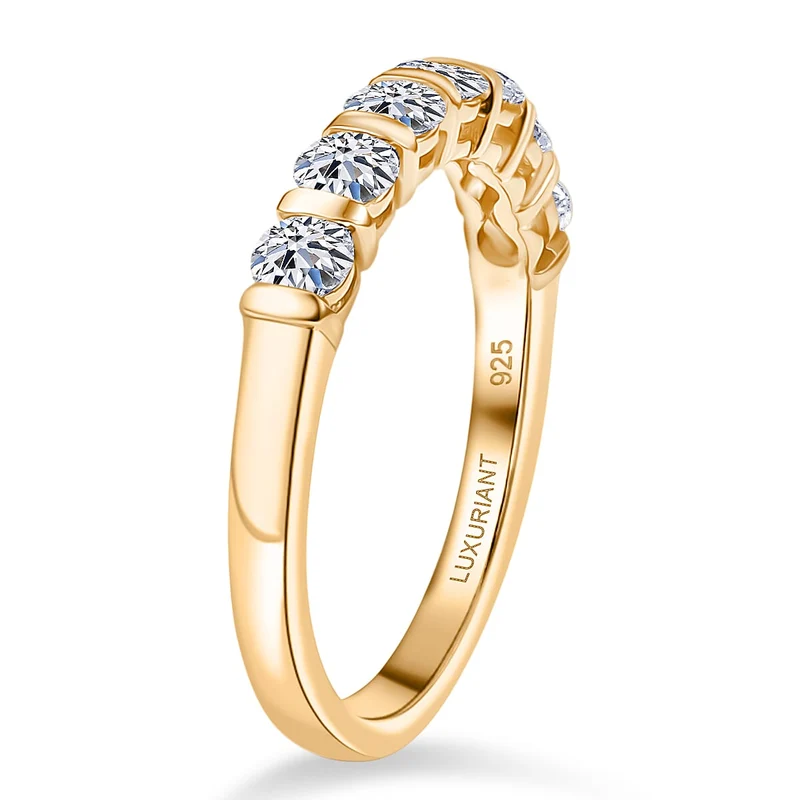 LUXURIANT DIAMOND - Lab Grown Diamant Schmuckset 925 Silber 750 Gelbgold vermeil (Größe 17) ca. 2.75 ct