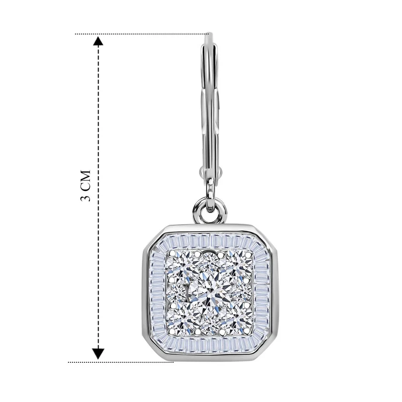LUXURIANT 2 ct. SI-GH Labor Diamant Ohrringe, 925 Silber rhodiniert