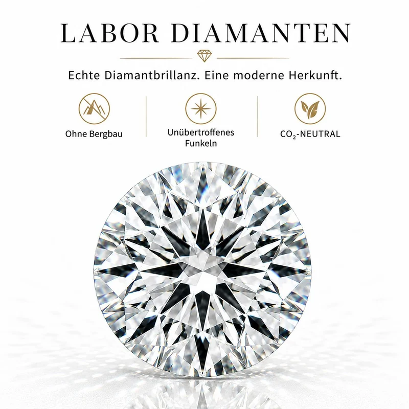 LUXURIANT 2 ct. SI-GH Labor Diamant Ohrringe, 925 Silber rhodiniert