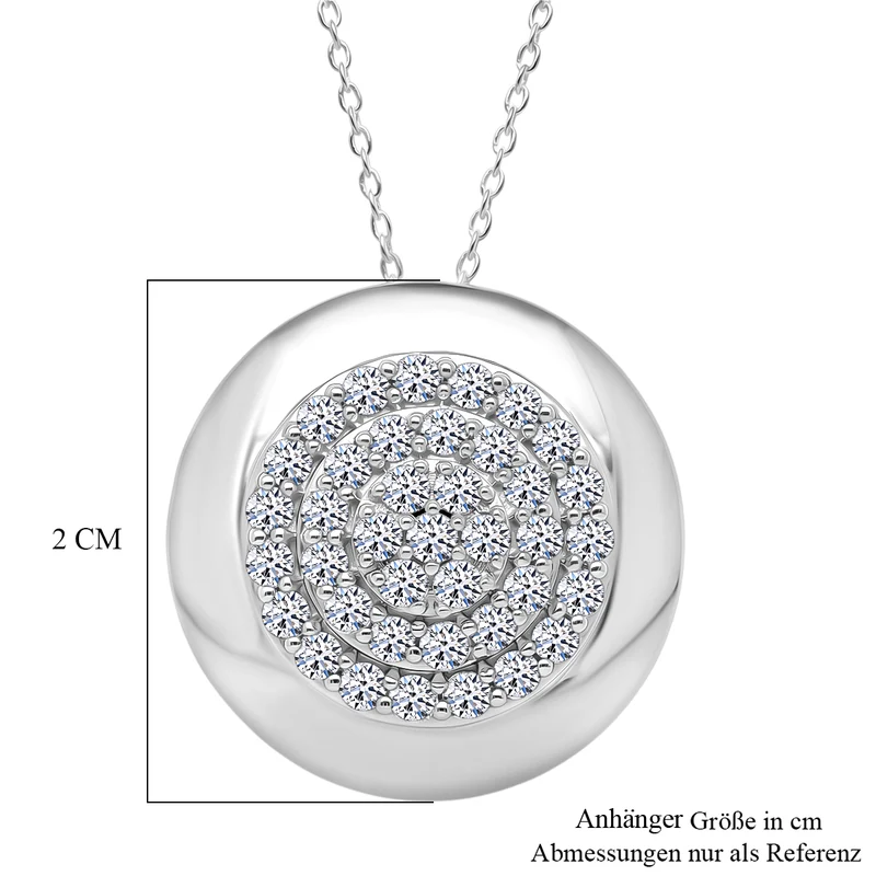 LUXURIANT DIAMOND - Lab Grown Diamant SI-GH SGL zertifiziert Schmuckset ca. 50 cm 925 Silber Rhodiniert ca. 1,00 ct.