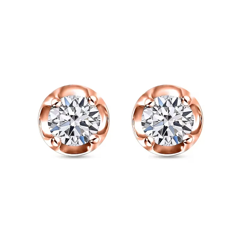 LUXURIANT 0,20 ct. I2 Labor Diamant Ohrringe mit pieksfreiem Kugelverschluss, 925 Silber rhodiniert