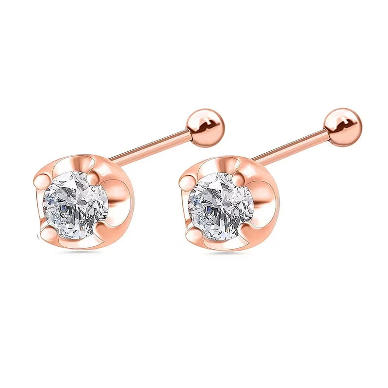 LUXURIANT 0,20 ct. I2 Labor Diamant Ohrringe mit pieksfreiem Kugelverschluss, 925 Silber rhodiniert