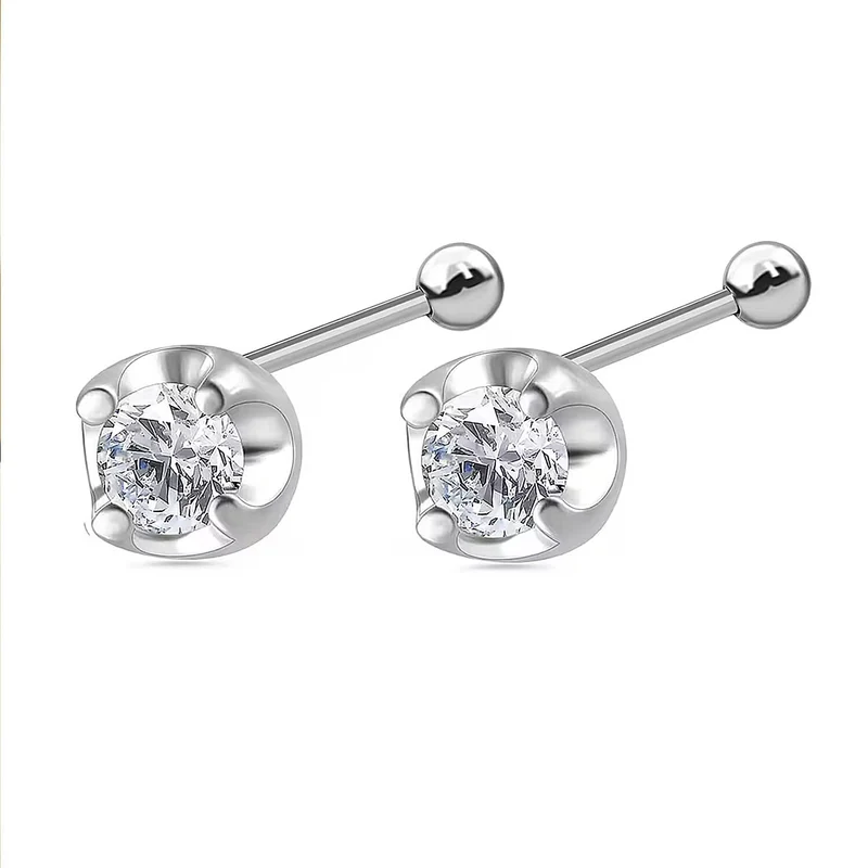 LUXURIANT 0,20 ct. I2 Labor Diamant Ohrringe mit pieksfreiem Kugelverschluss, 925 Silber rhodiniert