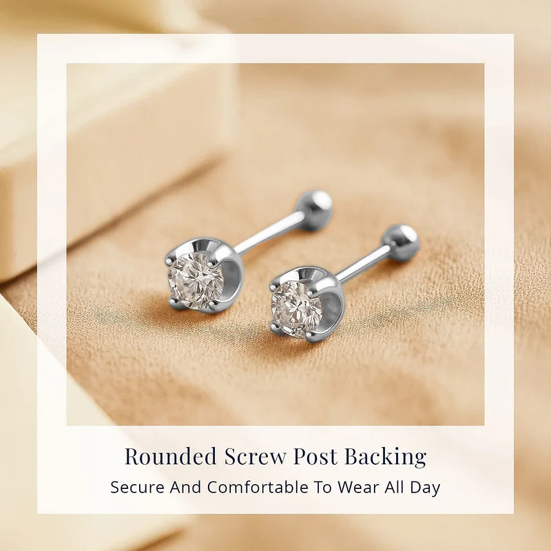 LUXURIANT 0,20 ct. I2 Labor Diamant Ohrringe mit pieksfreiem Kugelverschluss, 925 Silber rhodiniert