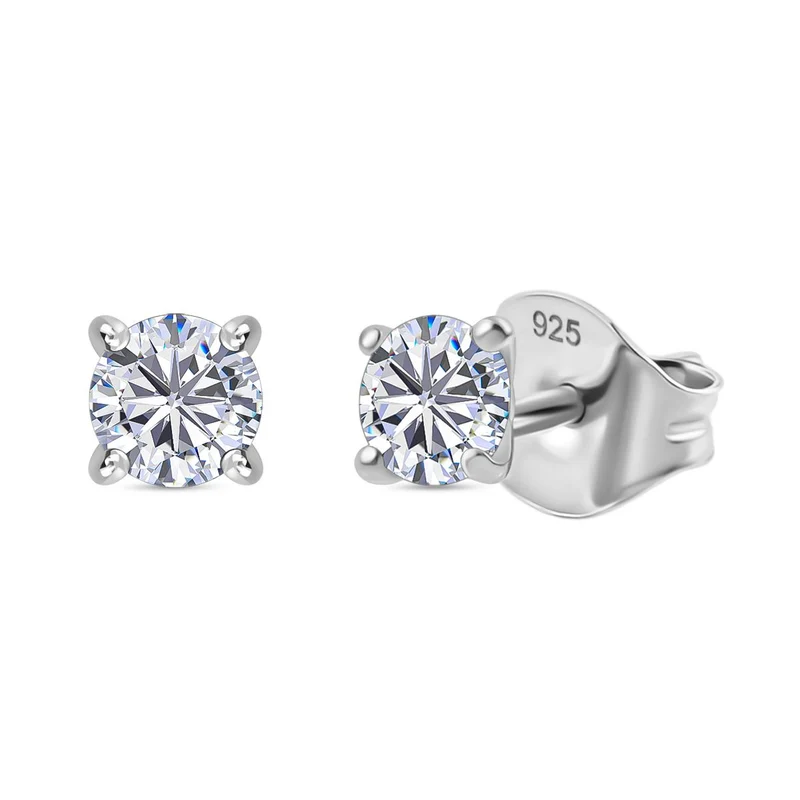 Moissanit Schmuckset 925 Silber rhodiniert (Größe 20) ca. 1,44 ct.