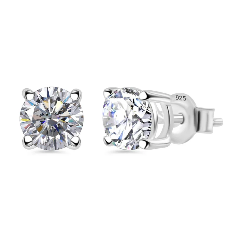 EINMALIGES ANGEBOT - 3er Set Moissanit Ring, Anhänger, und Ohrringe, 925 Silber ca. 3.80 ct
