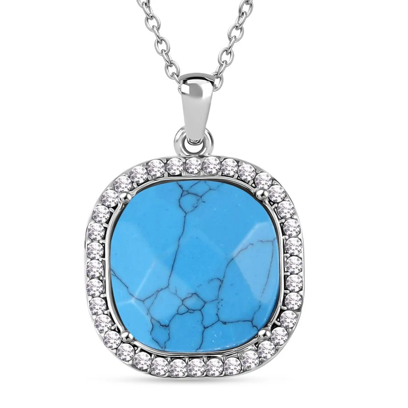 Blauer Howlit, Weißer Kristall Schmuckset