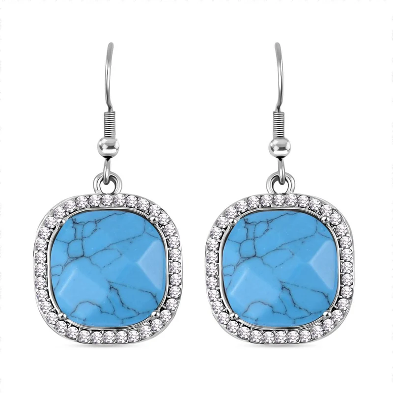 Blauer Howlit, Weißer Kristall Schmuckset