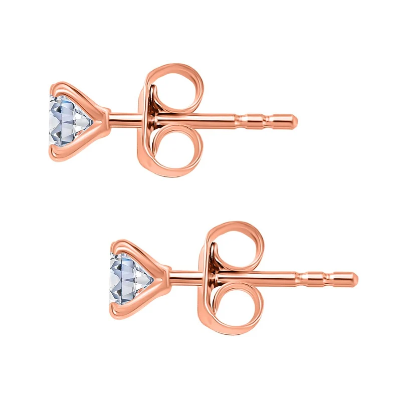 Moissanit Schmuckset 925 Silber 750 Roségold Vermeil (Größe 19) ca. 1,44 ct.