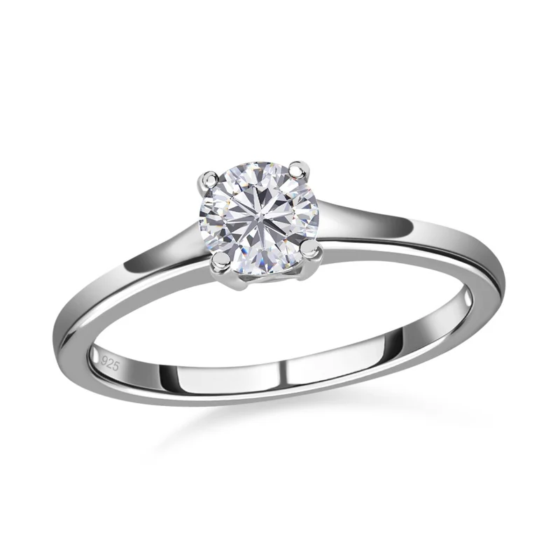 Moissanit Solitär Schmuckset, 925 Silber platiniert - 1,77 ct.