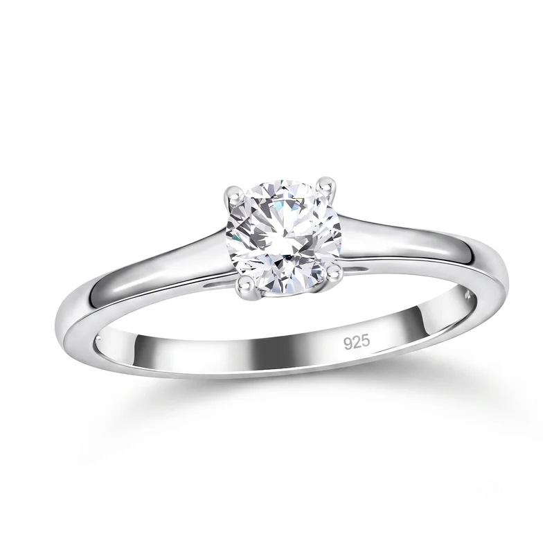 Moissanit Solitär Schmuckset, 925 Silber platiniert - 1,77 ct.