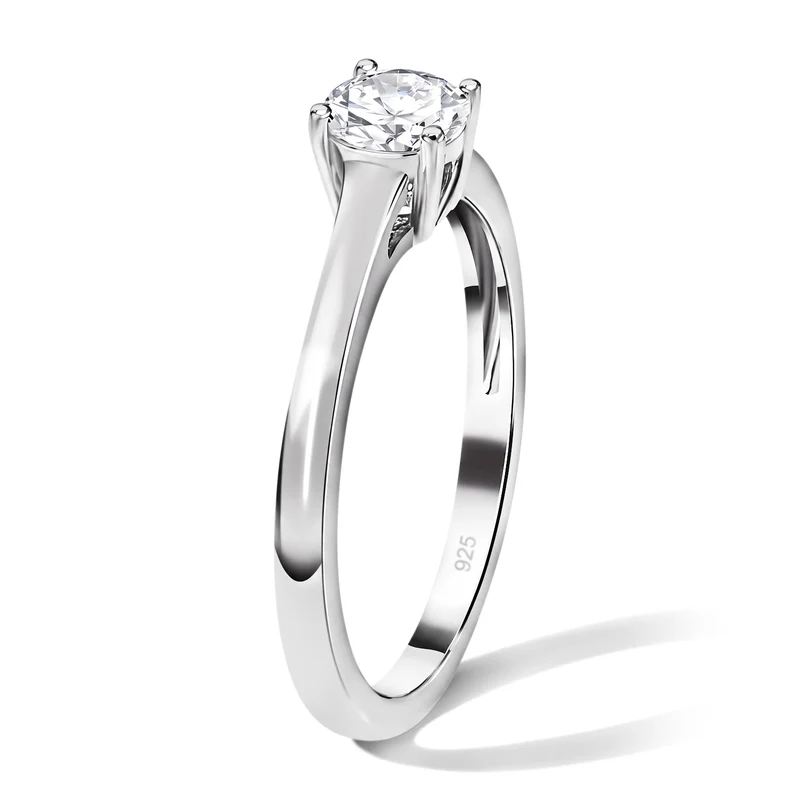Moissanit Solitär Schmuckset, 925 Silber platiniert - 1,77 ct.