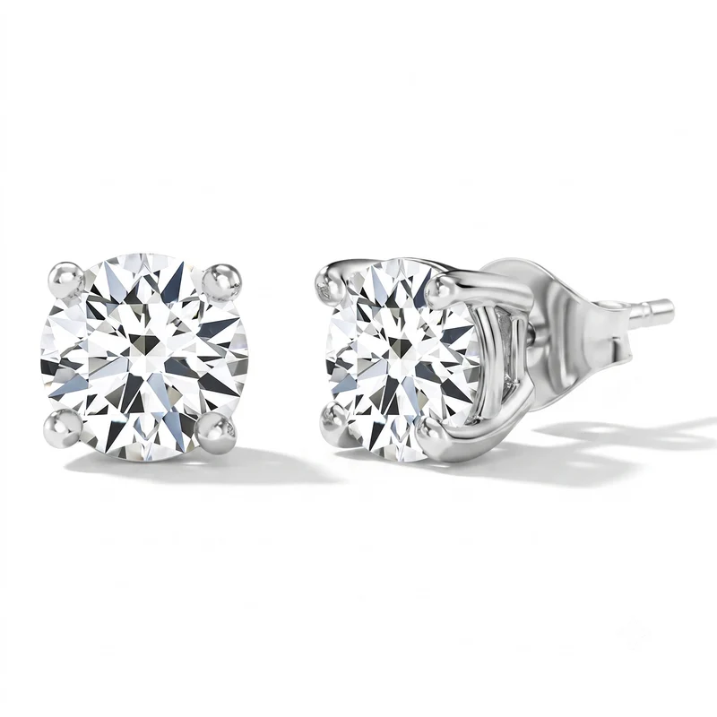 Moissanit Solitär Schmuckset, 925 Silber platiniert - 1,77 ct.