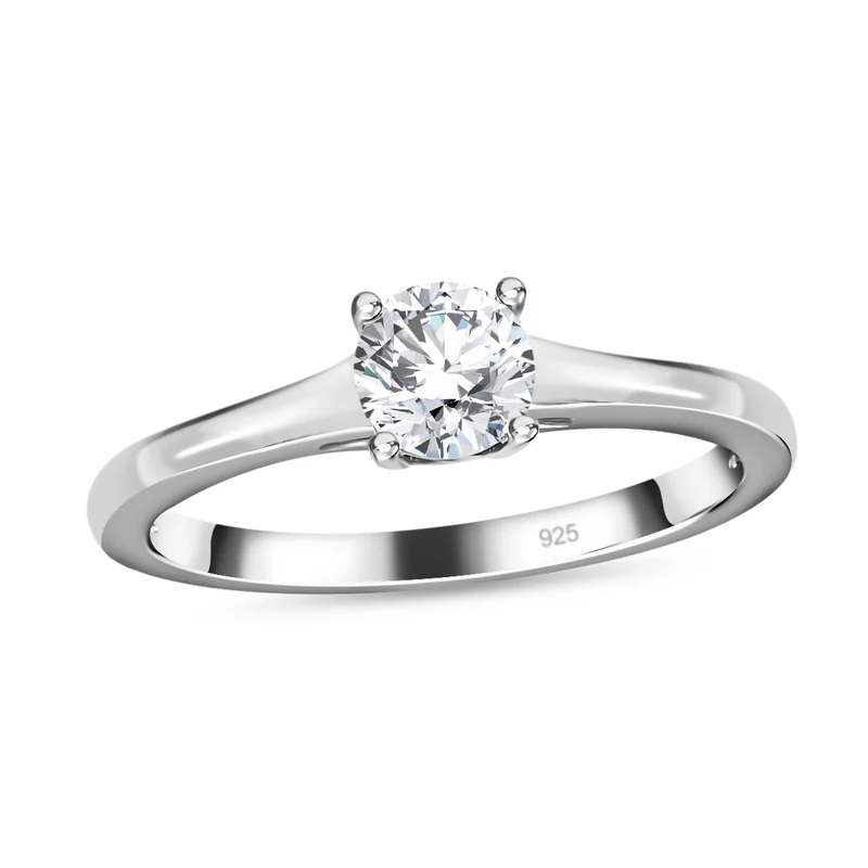 Moissanit Solitär Schmuckset, 925 Silber platiniert - 1,77 ct.