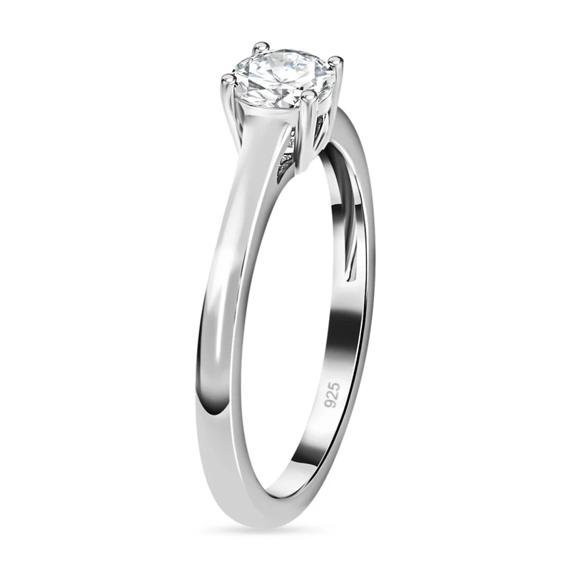 Moissanit Solitär Schmuckset, 925 Silber platiniert - 1,77 ct.
